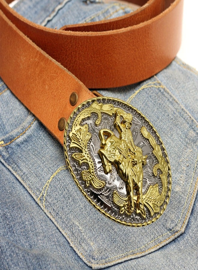 WMG Bull Rider Cowboy Rodeo Western Gold Tone Belt Buckle - Image 4
